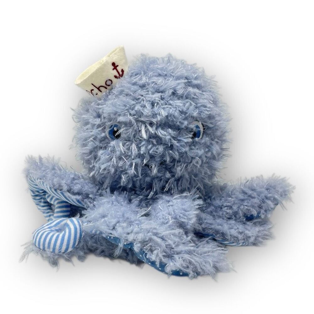 Bunnies By The Bay Ocho Octopus Blue 9" Stuffed Animal Plush White Sailor Hat